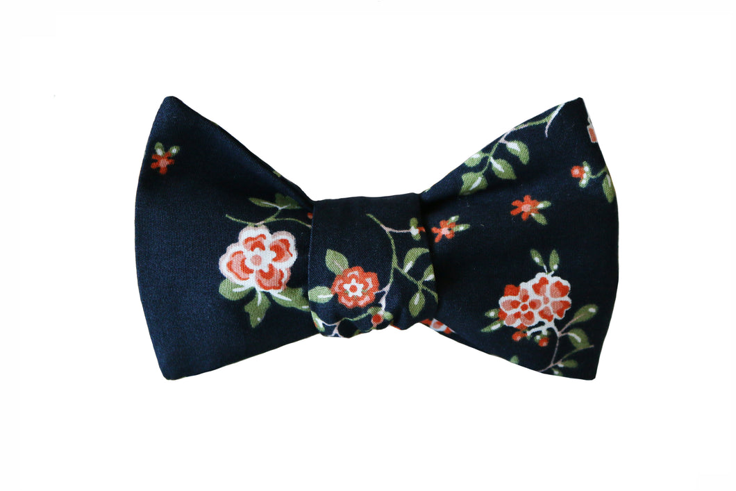 black floral bow tie