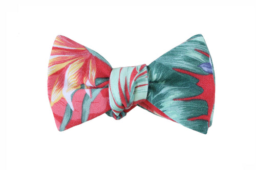 pink tropical bow tie 