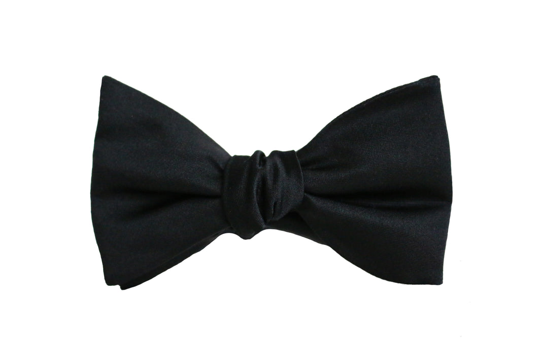 Black Satin Bow Tie