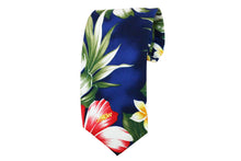 Blue Hawaiian print tie 