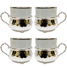 1960 Italian Fantin Silver-Plated Demitasse Espresso Cups Set of 4