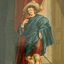 Mid-19th Century Italian Cavalier Portrait Oil Paintings in Ornate Giltwood Frames
