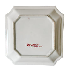 Vintage Chinese Export Equestrian Square Catchall Dish