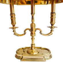 Vintage French Neoclassical Style Brass Three-Light Bouillotte Lamp with Black Tole Shade