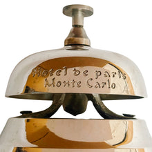 Vintage French Riviera Nickel & Mahogany Reception Desk Bell From Hotel De Paris in Monaco