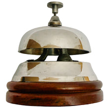 Vintage French Riviera Nickel & Mahogany Reception Desk Bell From Hotel De Paris in Monaco