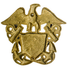 Vintage Solid Brass US Navy Officer Cap Device Door Knocker