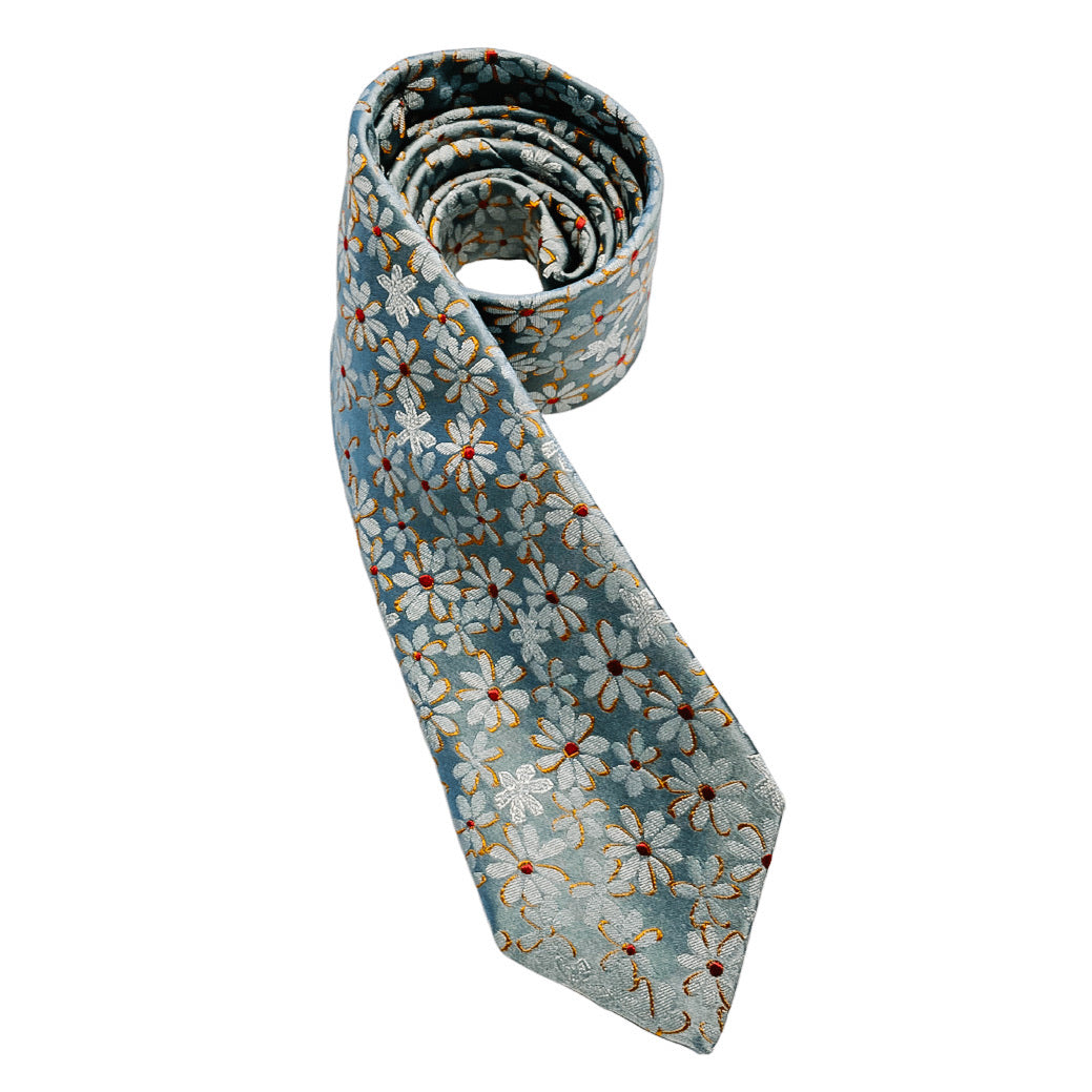 Jacquard Grey Floral Tie
