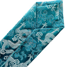 Jacquard Turquoise Blue Dragon Tie