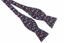 Navy Blue Floral Bow Tie