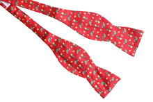 Red Lemon Print Silk Bow Tie