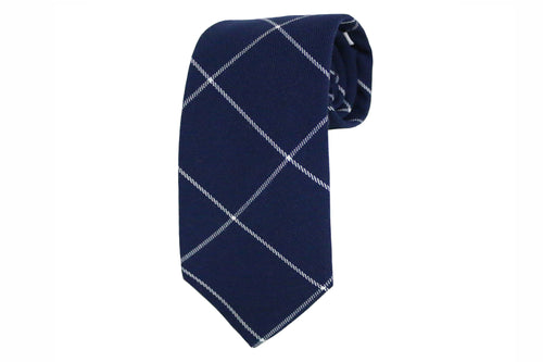 Navy Blue Windowpane Tie