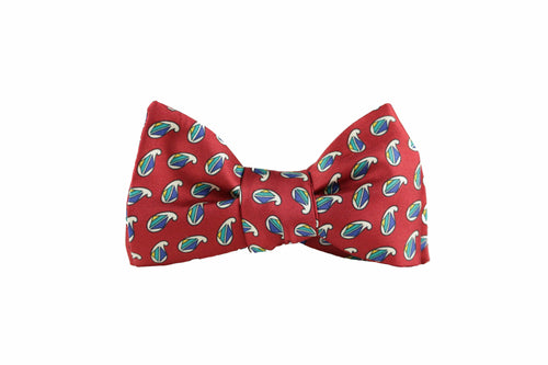 Silk Burgundy Paisley Bow Tie