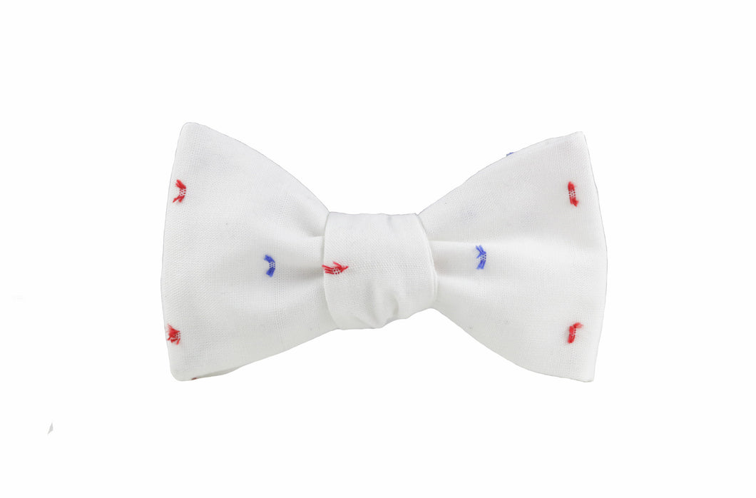 Red and Navy Textured Dot Bow Tie